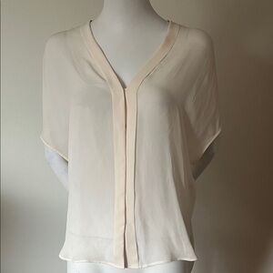 Vince Cream V-Neck Women's Blouse